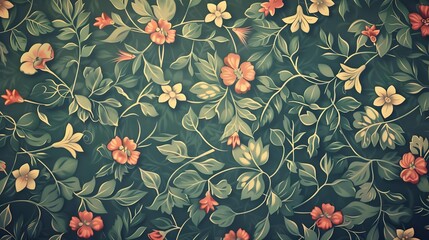 Wall Mural - Vintage floral wallpaper pattern design texture