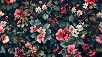 Wall Mural - Vintage nature floral wallpaper pattern design