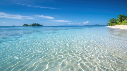 Sticker - Tranquil Tropical Beach with Crystal Clear Water