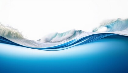 Wall Mural - a white and blue wave with a white background