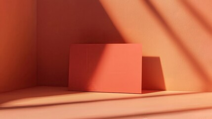 Sticker - Minimalist Coral Background with Light and Shadow