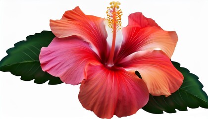 Wall Mural - hibiscus clipart colorful illustration of a hibiscus flower