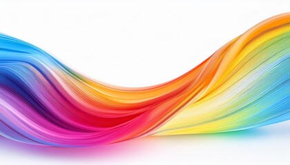 Canvas Print - flowing spectrum of colors vibrant gradient waves on white background banner design