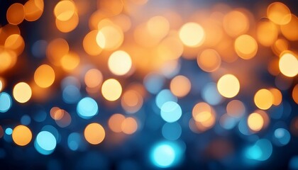 Wall Mural - glowing orange and blue bokeh background ai