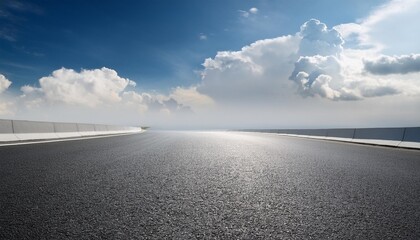 Wall Mural - empty asphalt road and sky clouds background