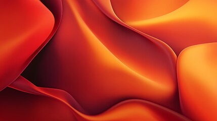 Abstract background with flowing orange and red 3D shapes.