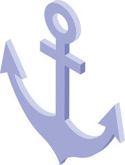 Wall Mural - Light purple anchor icon rendered in an isometric style