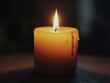 © ProStockGallery - Close-up of a Burning Candle with Wax Dripping - Warm, Cozy, and Atmospheric.