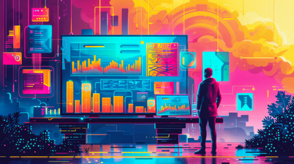 Software development isometric concept. Web design Technology process of Software develop