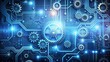 © Ole Studio - Abstract background showcasing various technological elements like circuits, binary codes, gears