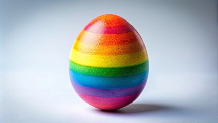 Wall Mural - A colorful egg with a rainbow pattern on it , Easter, vibrant, multicolored, festive, decoration, holiday, colorful, rainbow