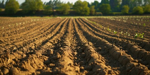 Poster - A plowed field where potatoes are grown