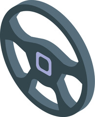 Poster - Car steering wheel is isolated on a white background, suggesting the concept of driving