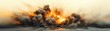 © Jiraporn - A dramatic explosion scene capturing fiery impact and debris in motion, highlighting the power of forceful blasts.