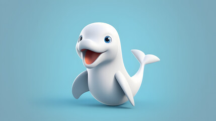 Poster - Beluga 3d cartoon style