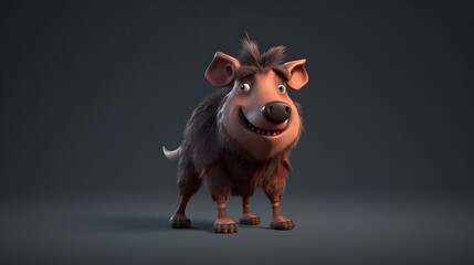 Sticker - Boar 3d cartoon style