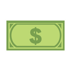 Dollar paper icon black and green color. banking cost marketing earn design.