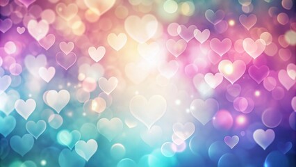 soft bright gradient background with heart shape bokeh , romantic, love, valentine's day, abstract, 