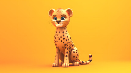 Sticker - Cheetah 3d cartoon style