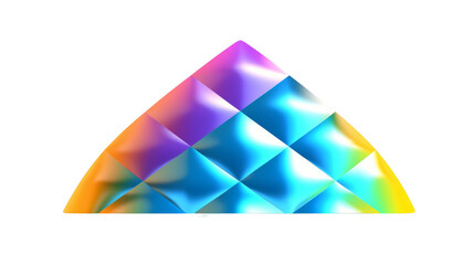 Wall Mural - A vibrant, triangular geometric shape with a gradient of colors and a textured surface.