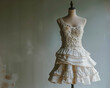 © ALLAI - Eco-friendly white cotton dress on a vintage mannequin