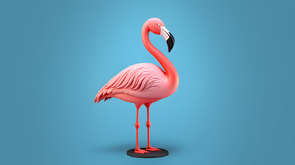 Poster - Flamingo 3d cartoon style