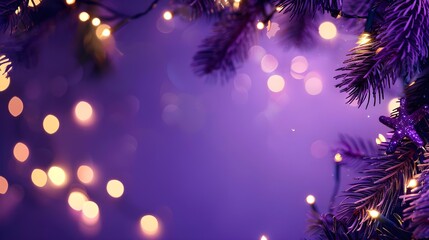 Purple festive background with lights