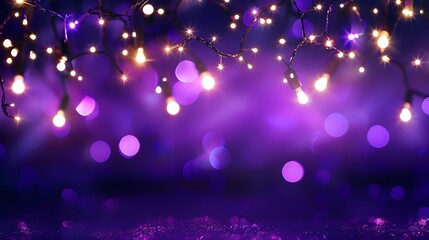 Purple festive background with lights