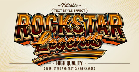 Fototapete - Editable text style effect - Rockstar Legends text style theme.