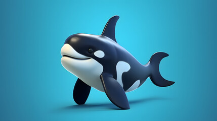 Canvas Print - Orca Killer Whale 3d cartoon style