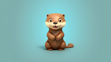 Canvas Print - Otter 3d cartoon style