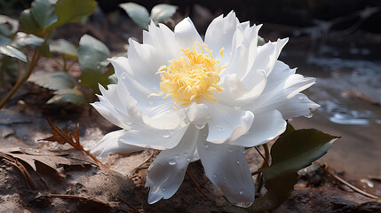 Wall Mural - white edelweiss flower. beautiful white flower. white flower background