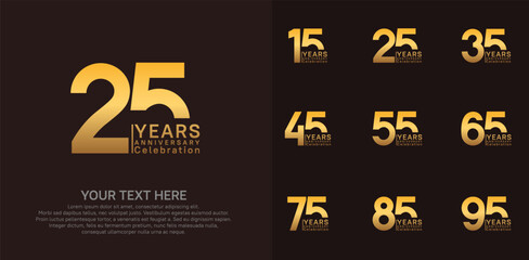 Wall Mural - anniversary logotype style with gold color can be use for company celebration event