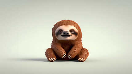 Wall Mural - Sloth 3d cartoon style