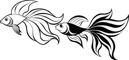 Wall Mural - Angel fish vector illustration 