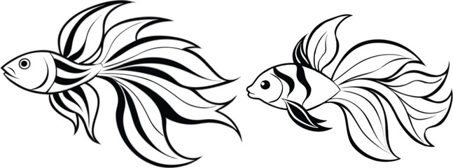 Wall Mural - Angel fish vector illustration 