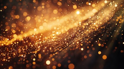Wall Mural - abstract image with a blurry background of golden bokeh lights.