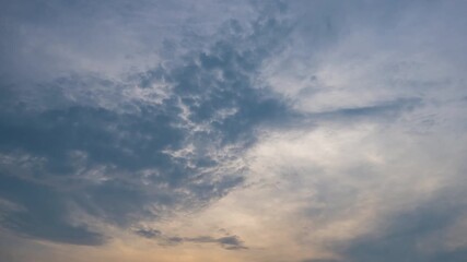 Wall Mural - twilight and dawn sky with cumulus cloud time lapse in an evening 4k footage.