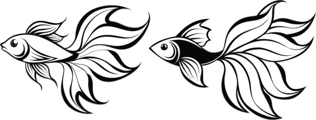 Wall Mural - Angel fish vector illustration 