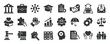 © Abbasy  Kautsar - Social policy glyph solid icons collection. Containing content protection, economic, education, medicare. Minimal icon and symbol series vector illustration