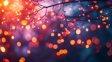 Poster - Festive fireworks display with cascading lights and vibrant colors