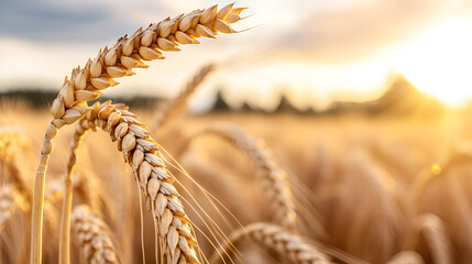 Golden Wheat Field at Sunset - Perfect for Your Next Project