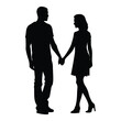 © GFX_Designer360 - Couple holding hands silhouette design.