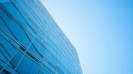 Poster - Office building under construction with clear blue sky