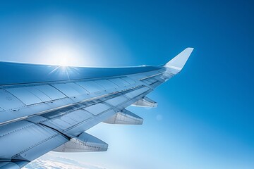 Canvas Print - Airplane Soaring in Azure Sky