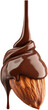 © auc - delicious chocolate drizzled almond nut - isolated on white background - perfect for sweet treats and dessert images
