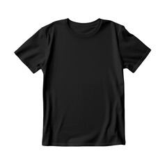 Blank black t shirt mock up template, front view isolated on transparent background. Generative ai