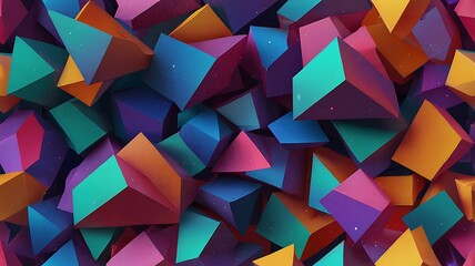 Wall Mural - Colorful holographic 3D abstract shapes. Generative Ai.