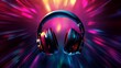 © Made - Headphones Against a Neon Background