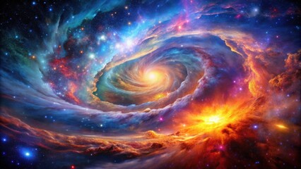 Wall Mural - a cosmic nebula swirling with vibrant colors of gas and dust, cosmic, nebula, swirling, vibrant, col